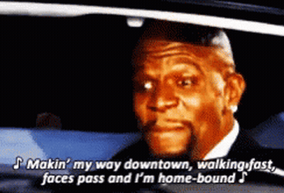 Man Driving Car Singing Makin My Way Downtown GIF