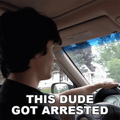 Man Driving Car This Dude Got Arrested GIF