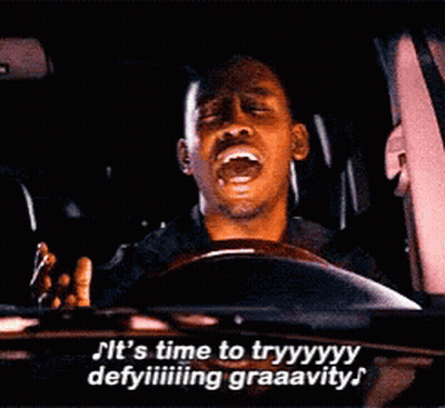 Man Driving Car Time To Try Yy Defyiiiing Graaaivity GIF