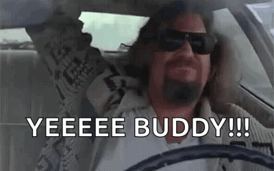 Man Driving Car With Arms Up And Sunglasses GIF