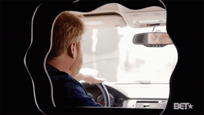 Man Driving Car With BET Logo GIF