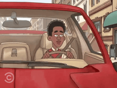 Man Driving Car With C GIF