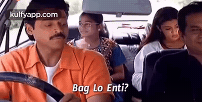 Man Driving Car With Group Of People In Back Seats GIF