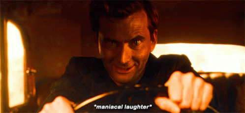 Man Driving Car With Maniacal Laughter GIF