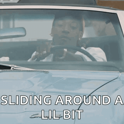 Man Driving Car With Sliding Around A Lil Bit GIF