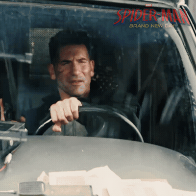 Man Driving Car With Spider-Man GIF