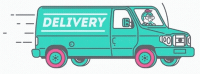 Man Driving Delivery Van GIF