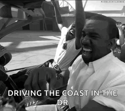 Man Driving DR Coast In Black And White GIF