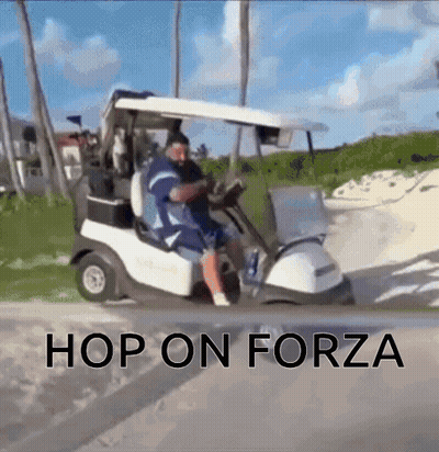 Man Driving Golf Cart Hop On Forza GIF