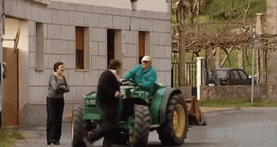 Man Driving Green John Deere Tractor GIF