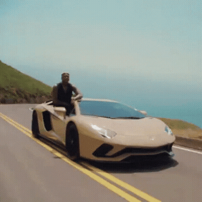Man Driving Lamborghini Aventador Ha Ha GIF