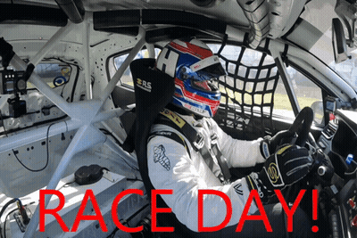 Man Driving Race Car With Race Day GIF