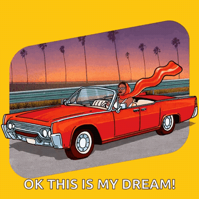 Man Driving Red Car Saying Ok This Is My Dream GIF