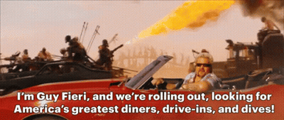 Man Driving Red Convertible Saying I'm Guy Fieri And We're Rolling Out GIF