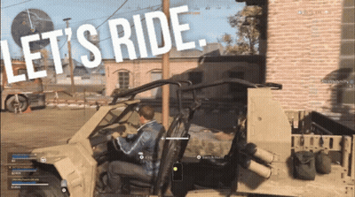 Man Driving Vehicle Saying Let's Ride GIF