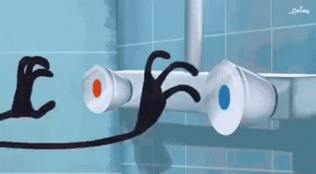 Man Dry Heat And Cold Shower GIF