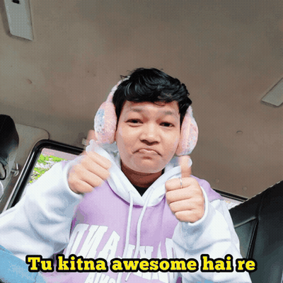 Man Earmuffs Thumbs-Up Tu Kitna Awesome Hai Re GIF