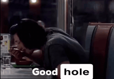 Man Eating At Diner With Good Hole Above GIF