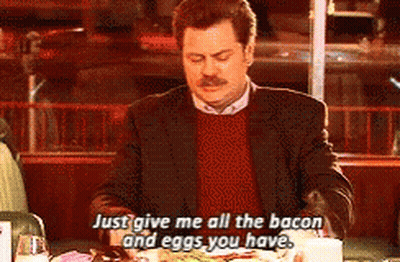 Man Eating Bacon And Eggs GIF