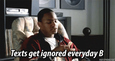 Man Eating Chips Says Texts Get Ignored Everyday B GIF