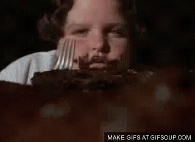 Man Eating Chocolate Cake GIF