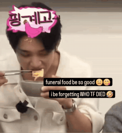 Man Eating Chopsticks Funeral Food Be So Good GIF