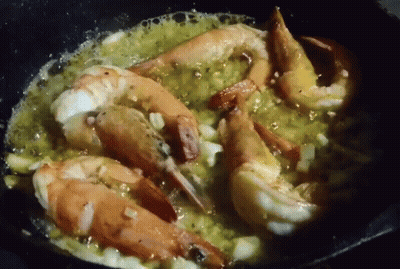 Man Eating Crab And Shrimp GIF
