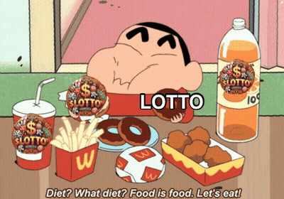 Man Eating Donut Lotto Shirt GIF