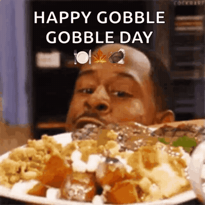 Man Eating Food Happy Gobble Gobble Day GIF