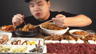 Man Eating Food With Chopsticks GIF