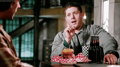 Man Eating Hamburger And Drinking Beer GIF