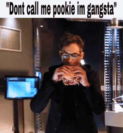 Man Eating Hamburger Saying Dont Call Me Pookie Im Gangsta GIF