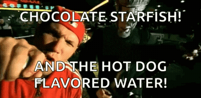 Man Eating Hot Dog Chocolate Starfish Hot Dog Flavored Water GIF
