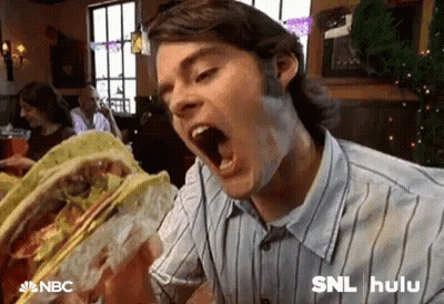 Man Eating Huge Taco GIF