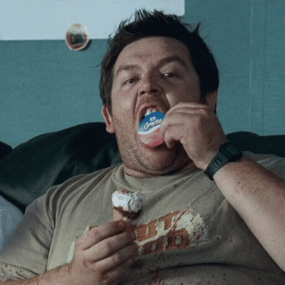 Man Eating Ice Cream Cone With Condom Saying Cornito GIF