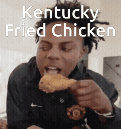 Man Eating KFC In Manchester United Shirt GIF