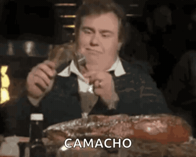 Man Eating Large Meat Piece GIF