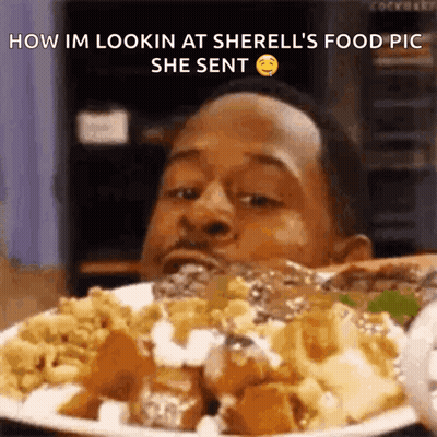 Man Eating Large Plate Of Food GIF