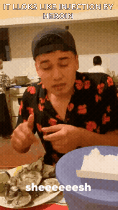 Man Eating Oysters It Looks Like Injection By Heroin GIF