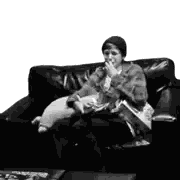 Man Eating Popcorn Black And White Sticker