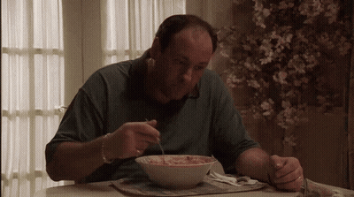 Man Eating Soup At Table GIF