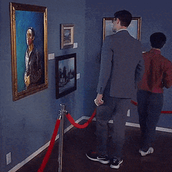 Man Escaping A Painting Museum