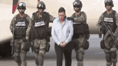 Man Escorted By Soldiers With Exercito Mexicano GIF