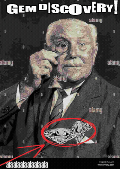 Man Examining Diamond With Loupe GIF