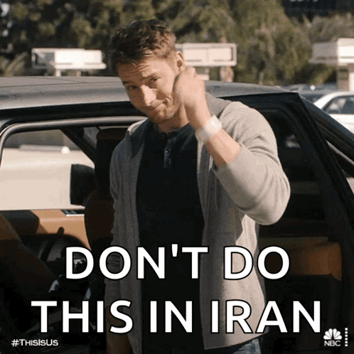 Man Exits Car Don't Do This In Iran GIF