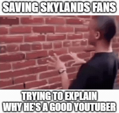 Man Explaining Why He's A Good YouTuber At Brick Wall GIF