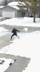 Man Extreme Plowing On Snow Day GIF