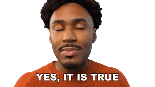 Man Eyes Closed Saying Yes It Is True Sticker