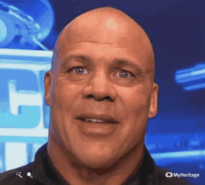 Man Face Close Up With MyHeritage Text GIF