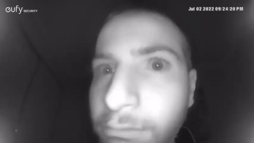 Man Face From Eufy Security Camera GIF